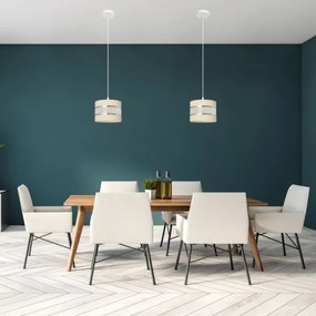 Lustră pe cablu HELEN 1xE27/15W/230V d. 20 cm crem/aurie