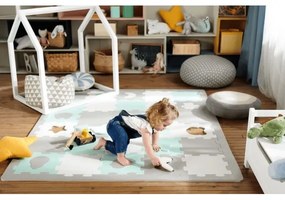 KINDERKRAFT select - Puzzle din spumă LUNO 30 piese gri/mint