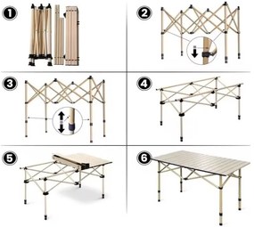Masă de camping pliabilă cu capac 95 x 56 x 50 cm Bej