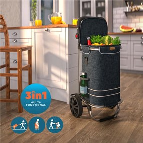 Geantă de cumpărături pe roți EASY, 50L, negru Jurhan