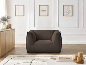 Fotoliu maro cu tapițerie din catifea reiată Giorgia – Bobochic Paris