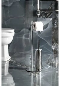 GEDY 143213 Circe suport cu suport pentru hârtieigienică și perie pentru WC, rotund, cromat