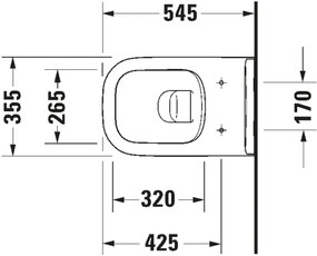 Duravit 25700920002 - Vas WC suspendat D-CODE fără margine, ceramică, alb lucios