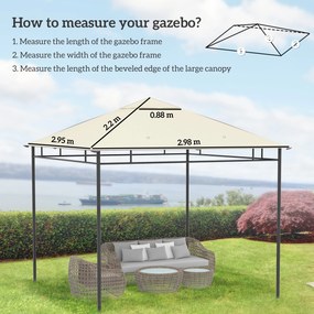 Outsunny Tetto di Ricambio Telo Sostitutivo per Gazebo Traspirante 3x3m | Aosom Romania