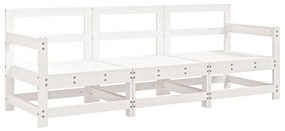 825528 vidaXL Set mobilier de grădină, 3 piese, alb, lemn masiv de pin