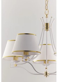 Jupiter 2084 - Candelabru pe lanț SAMBA, 5xE27/15W/230V, alb/auriu