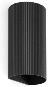 Aplica perete aluminiu striat negru, 2xGU10, SOLE round