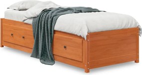 vidaXL Pat de zi fără saltea ceară maro 75x190 cm lemn masiv de pin