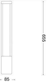 Lampă LED de exterior Ideal Lux TIFONE LED/8,5W/230V 65,5 cm IP65 antracit