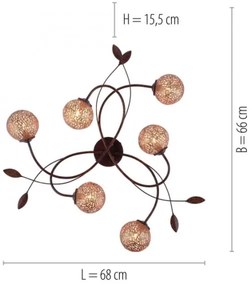 Paul Neuhaus 6398-48 - Lustră aplicată GRETA 6xG9/40W/230V