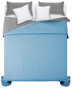 Cuvertură dublu gri albastră pentru pat dublu 220 x 240 cm