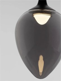 Pendul LED modern, Metal, Sticla, Fumuriu, Nali