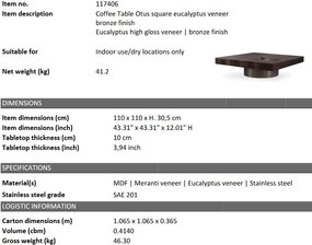 Masuta de cafea design LUX Otus square