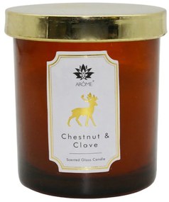 Arome Lumânare în sticlă colorată cu capac, Castan&amp; Cuișoare, 125 g