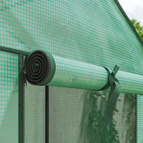 Outsunny Mini seră de grădină cu husă din PE, 3 rafturi și ușă rulabilă, 59x39x127 cm, verde | Aosom Romania