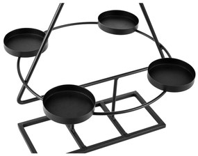 Coroană de Advent, neagră, metalică, BASIL
