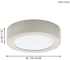 Eglo 94523 - Plafonieră LED FUEVA 1, 10,9 W, 230 V