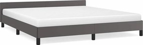 vidaXL Cadru de pat cu tăblie fără saltea, gri, 180x200 cm