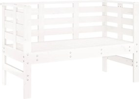 vidaXL Bancă de grădină, alb, 111,5x53x71 cm, lemn masiv de pin