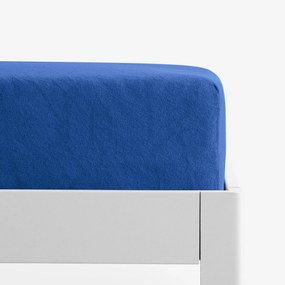 Goldea cearceafuri de pat din terry cu elastic - albastru închis 90 x 220 cm