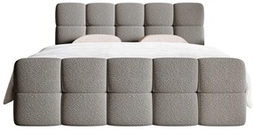 Pat matrimonial continental 140 cm Cirsten 140C (cu somieră și saltea) (cu sp. depozitare) (Gri). 1100163