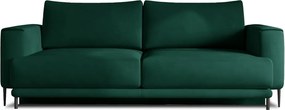 Canapea verde extensibilă/cu spațiu de depozitare cu tapițerie din catifea 260 cm Dalia – ELTAP