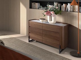 Comoda 6 sertare deosebita design LUX Walnut-Marble