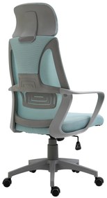 Vinsetto Scaun de Birou Ajustabil cu Suporturi pentru Brațe Suport pentru Cap și Funcție de Balansare Greutate Suportată 120 kg 64x55x116-126 cm Albastru | Aosom Romania