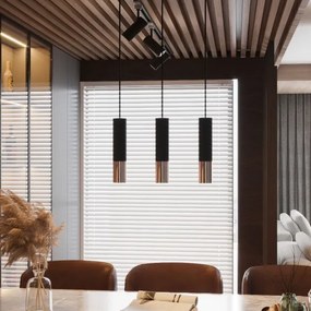 Lustră pe cablu LOOPEZ 1xGU10/40W/230V neagră/cupru Sollux SL.0946