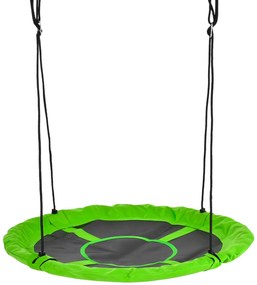 Outsunny Balanță cuib de pasăre rotundă, coș de balanță Ø 110 cm, 4 inele incluse, metal epoxidic, Oxford de înaltă densitate, verde | Aosom Romania