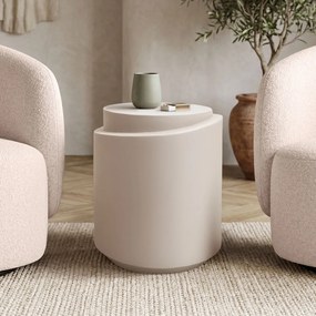 Masuta Laterala Rotunda Fiora MGO Cappuccino D40x49.5 Cm