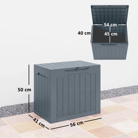 Outsunny Cufăr de Grădină cu Mânere, Container Unelte Impermeabil, 56x41x50 cm, Gri Deschis | Aosom Romania