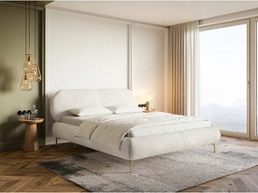 Pat matrimonial 180 cm Octave 180B (cu somieră) (crem + auriu). 1099934