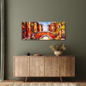 Tablou - Pictură în ulei a orașului III. (120x50 cm)