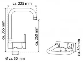 Baterie pentru chiuvetă Eisl NI182-0335T FLEXO, crom lucios