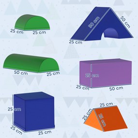 HOMCOM Set de Construcții Moi pentru Copii de 1-3 Ani cu 11 Forme, în PU și EPE, Culori Variate | Aosom Romania