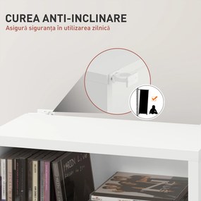 HOMCOM Unitate de Stocare pentru 260 de CD-uri/120 de DVD-uri - Alb | Aosom Romania