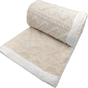 Pătură cu aspect blăniță Island crem, 150 x 200 cm