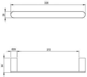 Suport prosop baie Deante Round, 300 mm, crom lucios Crom lucios