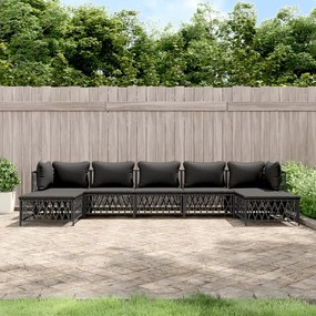 3186905 vidaXL Set mobilier de grădină cu perne, 7 piese, antracit, oțel