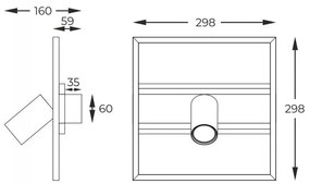 Plafoniera LED, Design Geometric, Lemn, 1xGU10, KORDA
