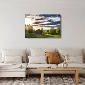 Tablou cabana în pădure (90x60 cm)