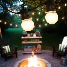 Lanț LED decorativ de exterior Retlux GARLAND G45 10xE27/230V 8m IP44 alb cald