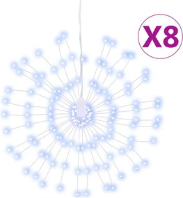 vidaXL Lumini stelare de Crăciun 140 LED-uri, 8 buc., alb rece, 17 cm