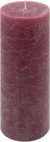 Set de lumânări rustice, 20 cm, Ø 7,5 cm, burgundy, 6 buc