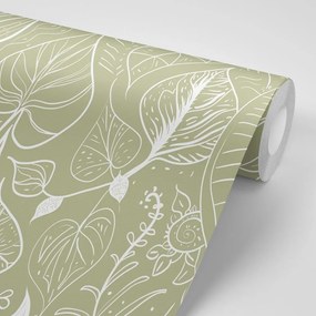 Tapet frunze magice în design verde