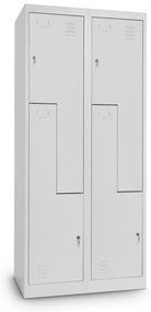 Dulap metalic Z, 80 x 50 x 180 cm, încuietoare cu cilindru, gri deschis - RAL 7035