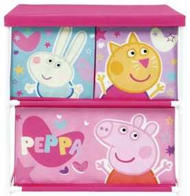 Purcelușa Peppa Suport de depozitare pentru jucării cu 3 compartimente 53x30x60 cm