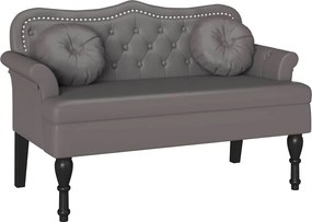 vidaXL Bancă Chesterfield Gri 120.5 x 65 x 75 cm Piele artificială