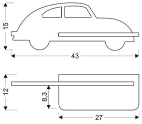 Corp de iluminat pentru copii gri Car – Candellux Lighting